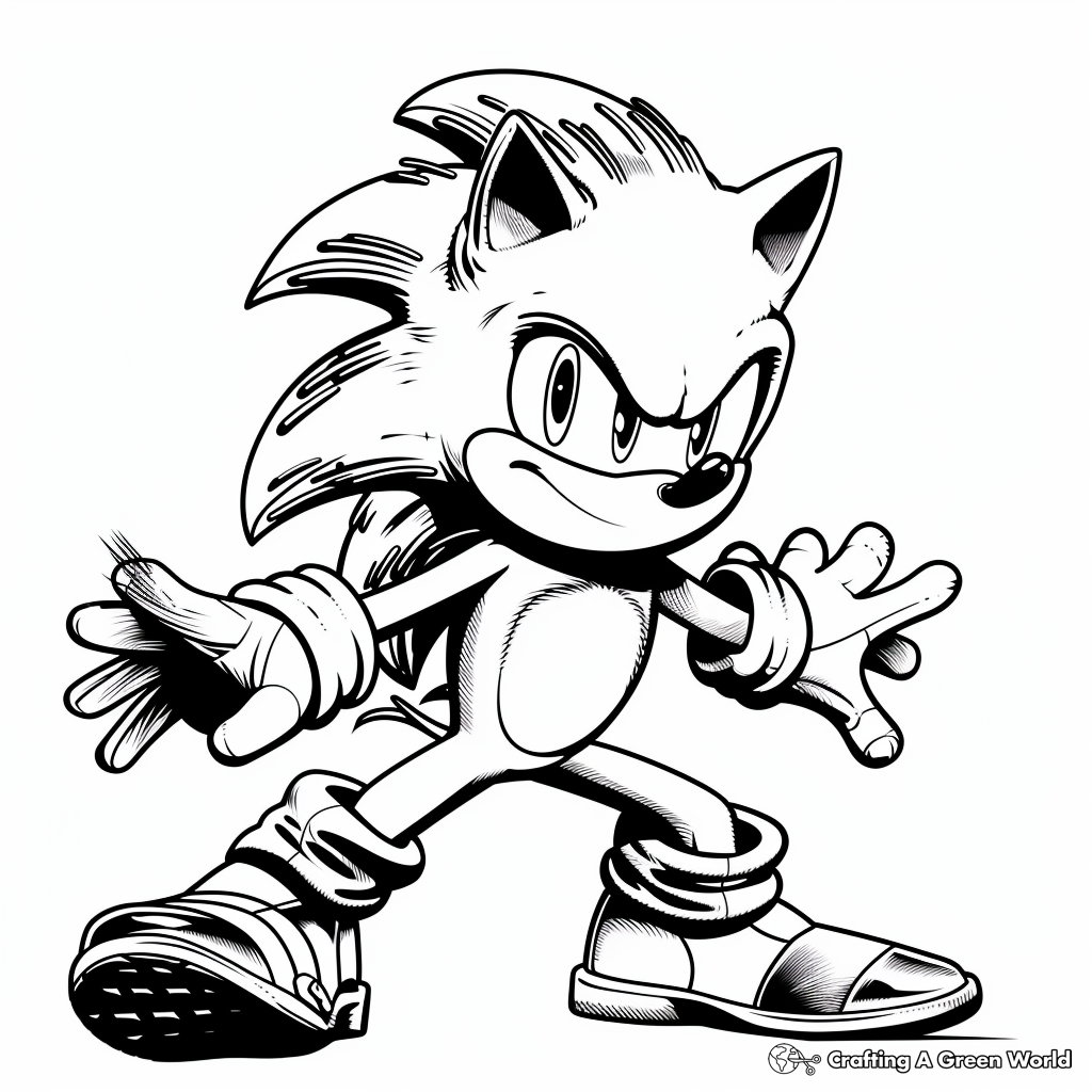 Super Sonic Coloring Pages Free Printable 35