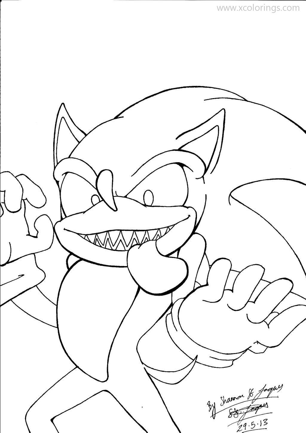 Super Sonic Coloring Pages Free Printable 87