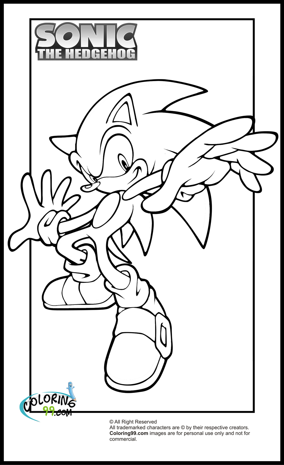 Super Sonic Coloring Pages Free Printable 90