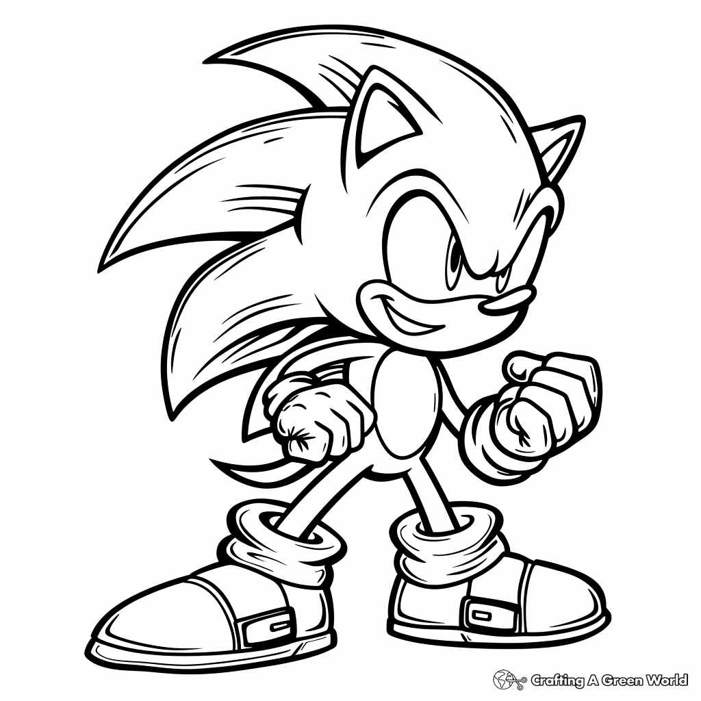 Super Sonic Coloring Pages Free Printable 95