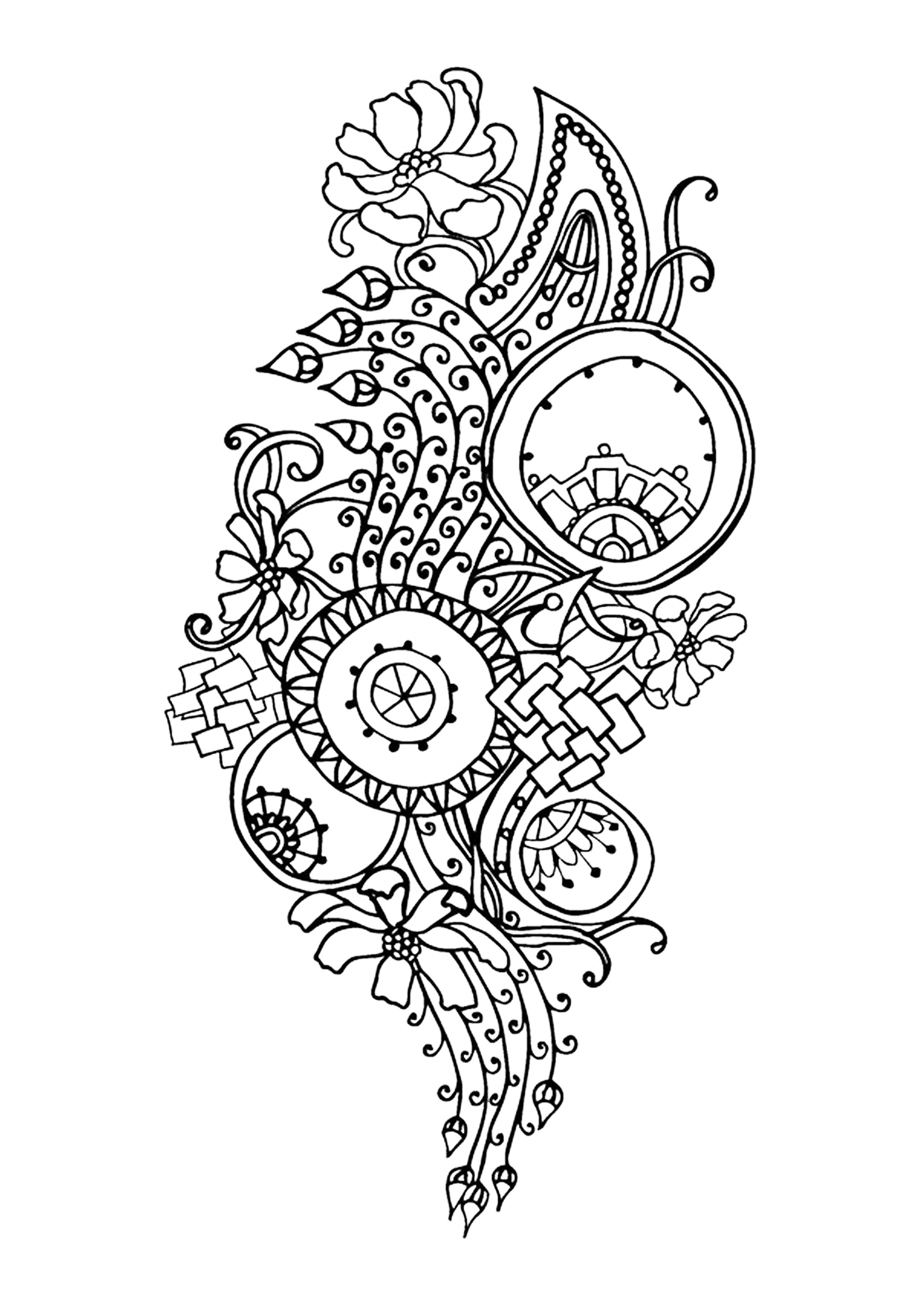 100+ Flower Coloring Pages for Adults 1