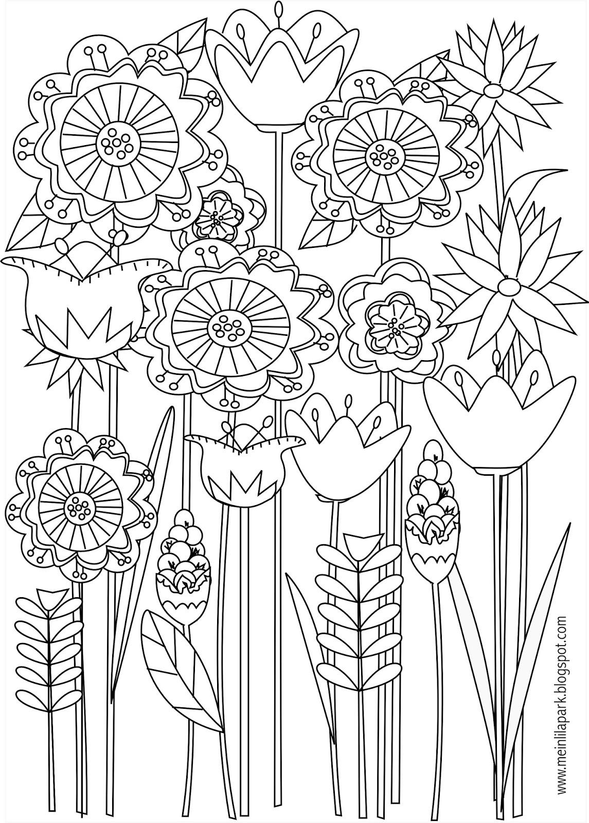 100+ Flower Coloring Pages for Adults 100