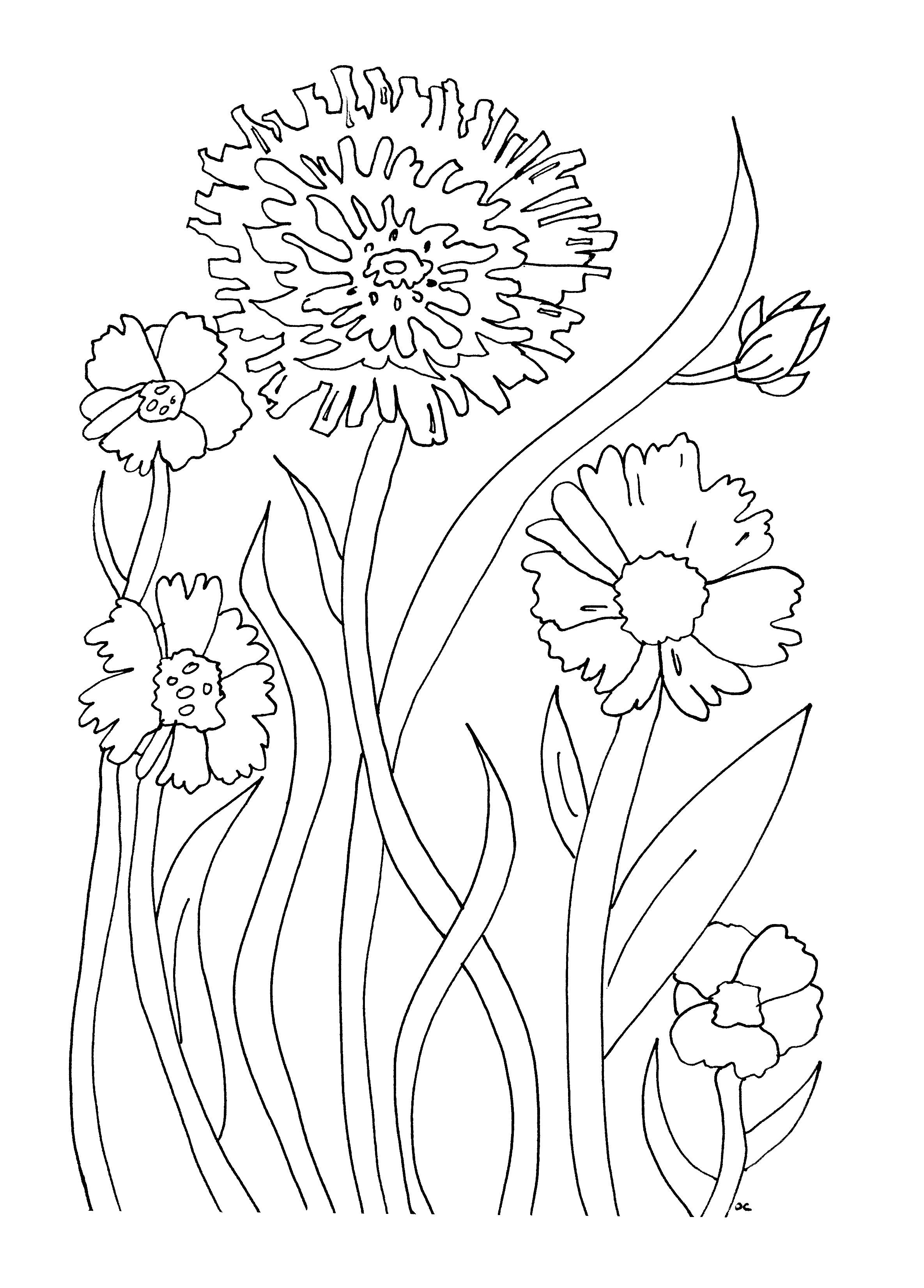 100+ Flower Coloring Pages for Adults 101