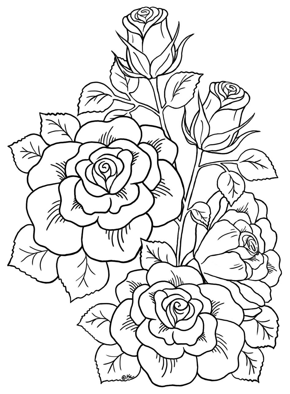 100+ Flower Coloring Pages for Adults 103