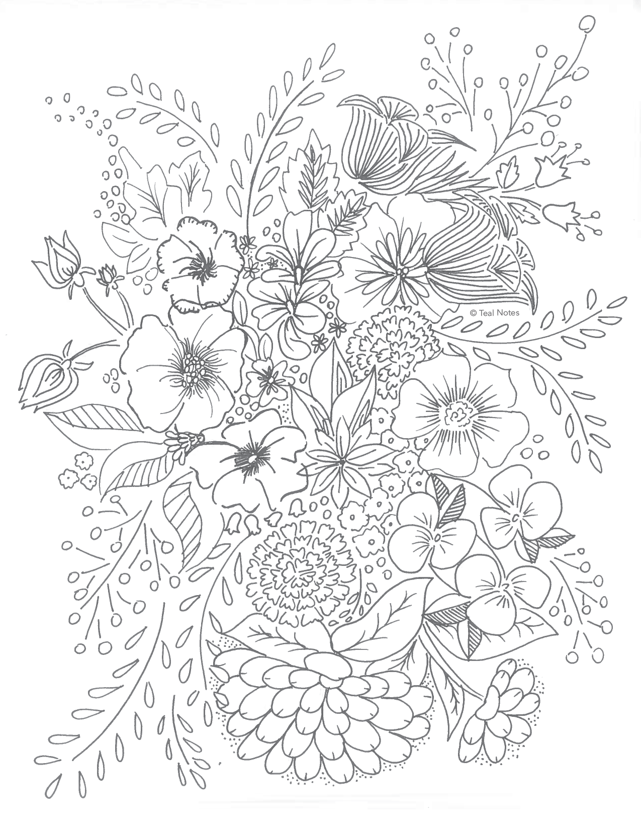 100+ Flower Coloring Pages for Adults 107