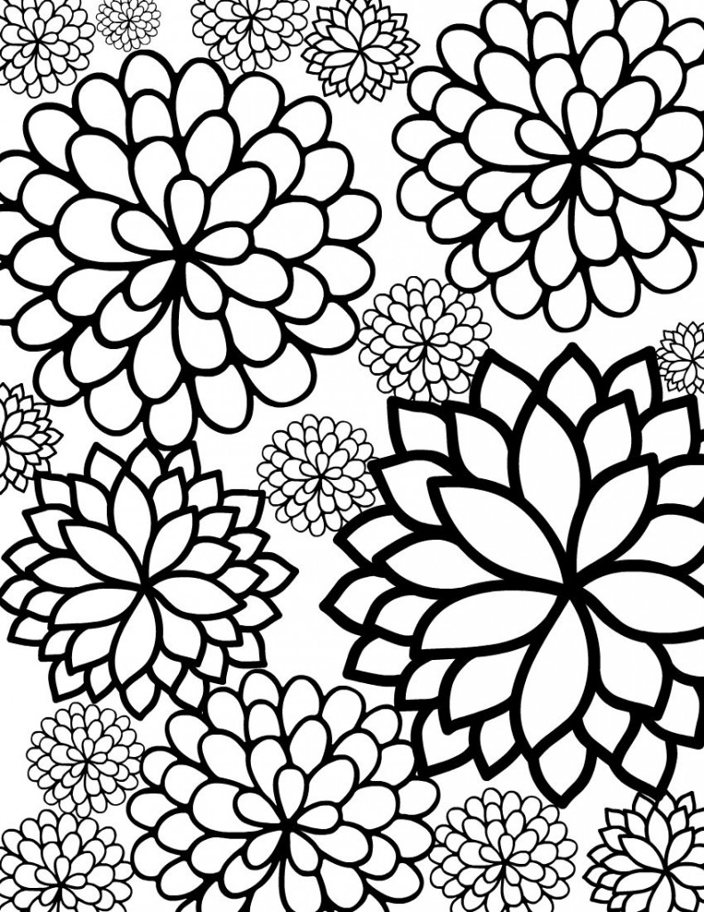 100+ Flower Coloring Pages for Adults 108