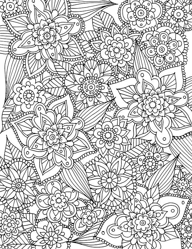 100+ Flower Coloring Pages for Adults 112