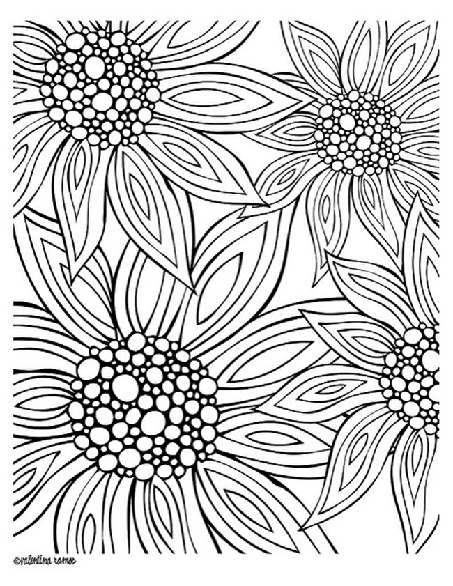 100+ Flower Coloring Pages for Adults 113