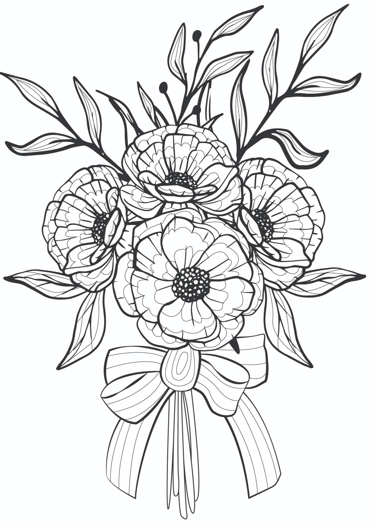 100+ Flower Coloring Pages for Adults 12