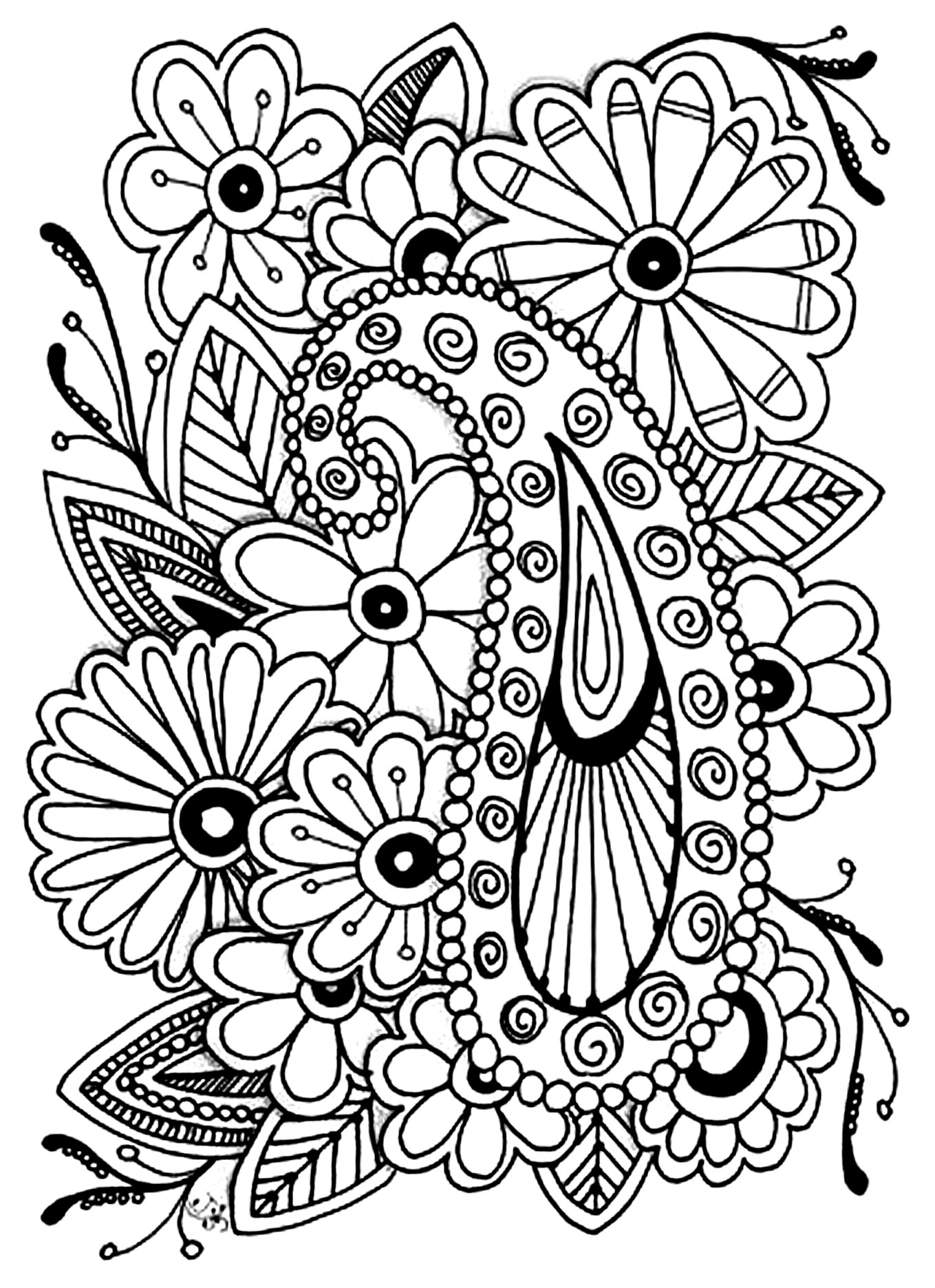 100+ Flower Coloring Pages for Adults 14