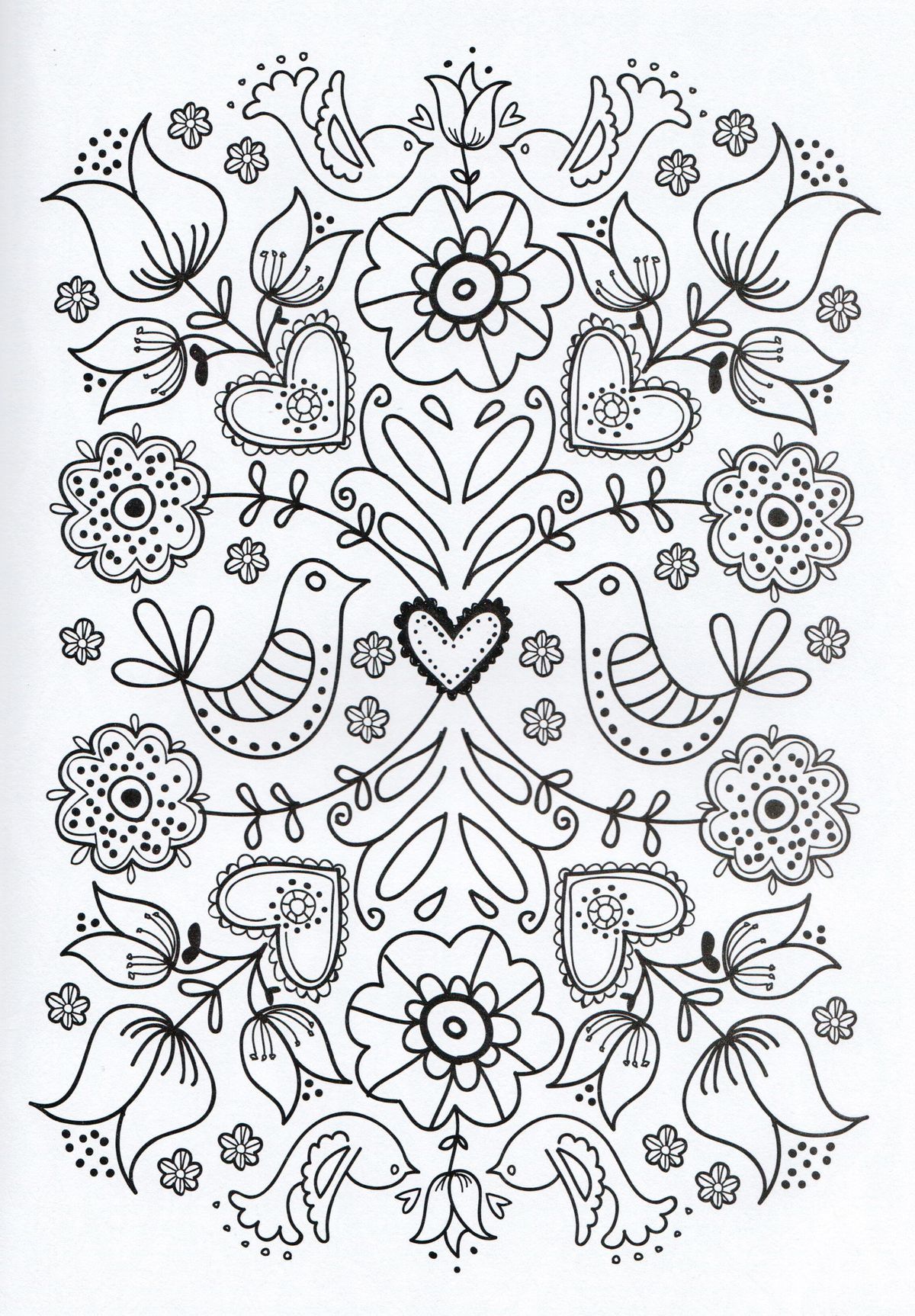 100+ Flower Coloring Pages for Adults 17