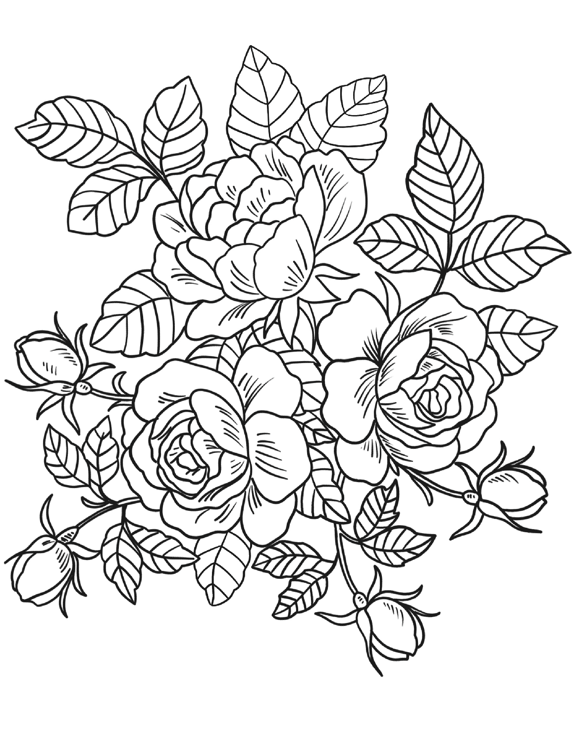 100+ Flower Coloring Pages for Adults 25