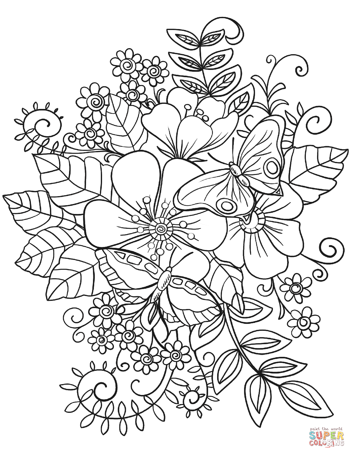 100+ Flower Coloring Pages for Adults 26