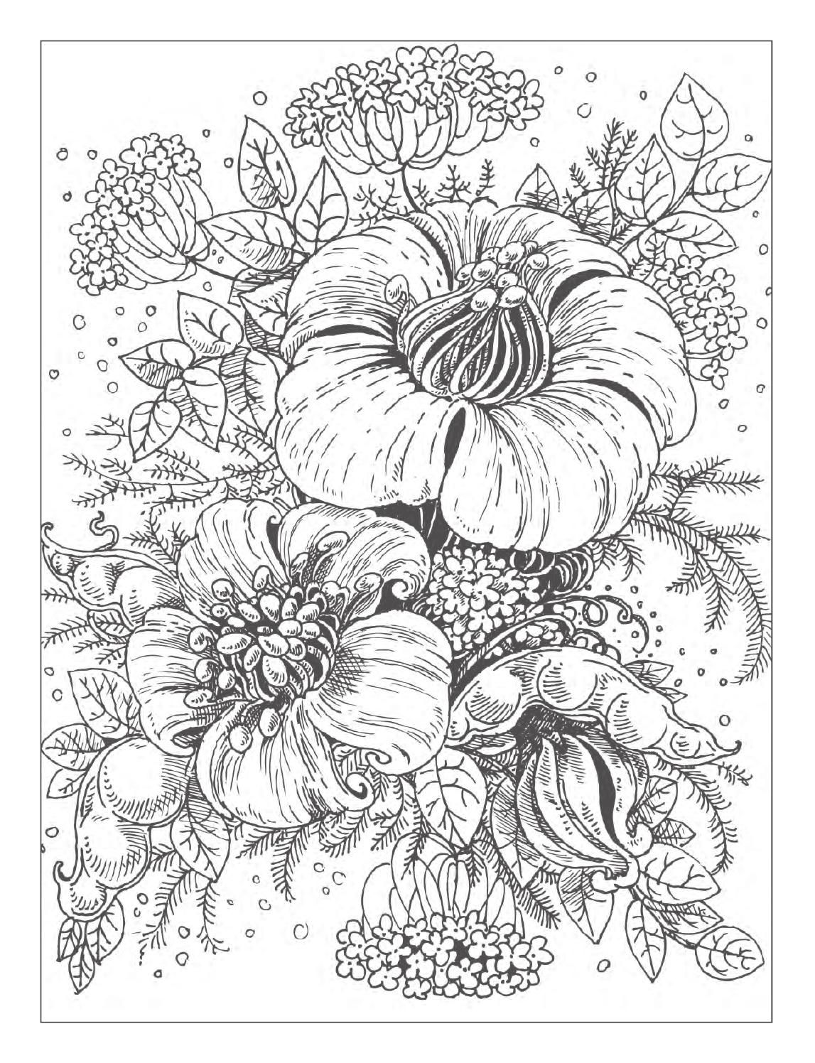 100+ Flower Coloring Pages for Adults 28