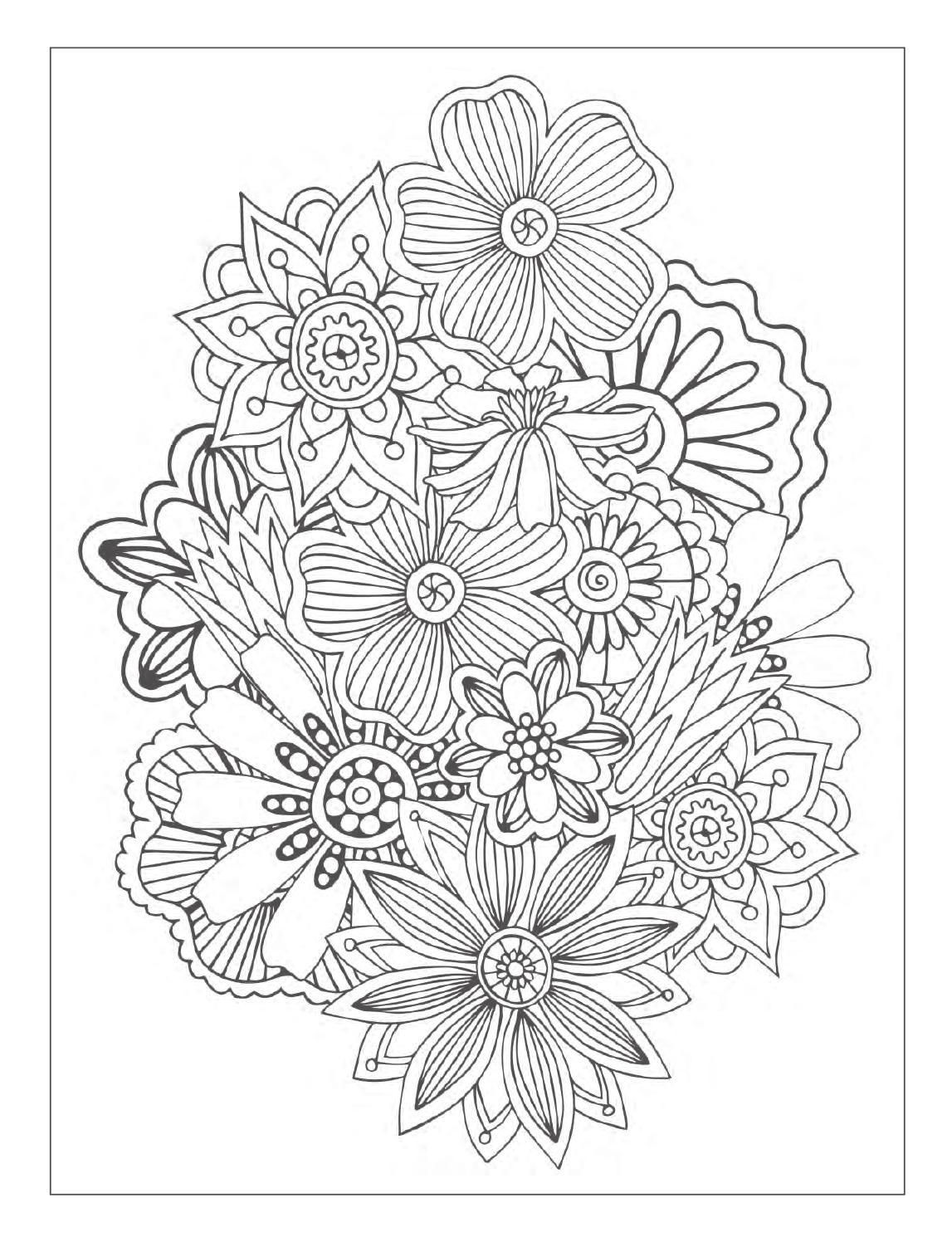 100+ Flower Coloring Pages for Adults 29