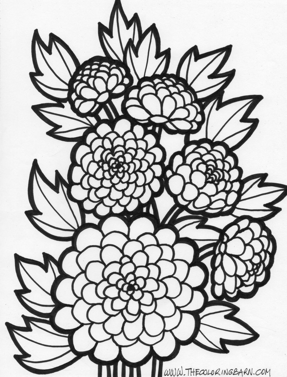 100+ Flower Coloring Pages for Adults 35