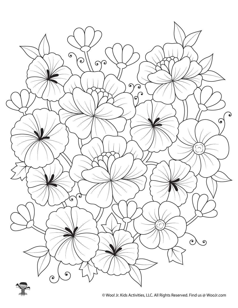 100+ Flower Coloring Pages for Adults 37