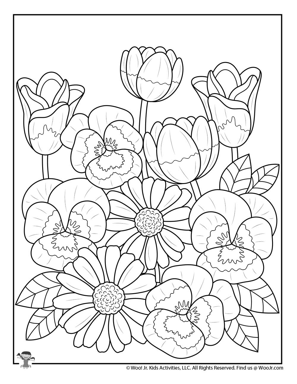 100+ Flower Coloring Pages for Adults 38