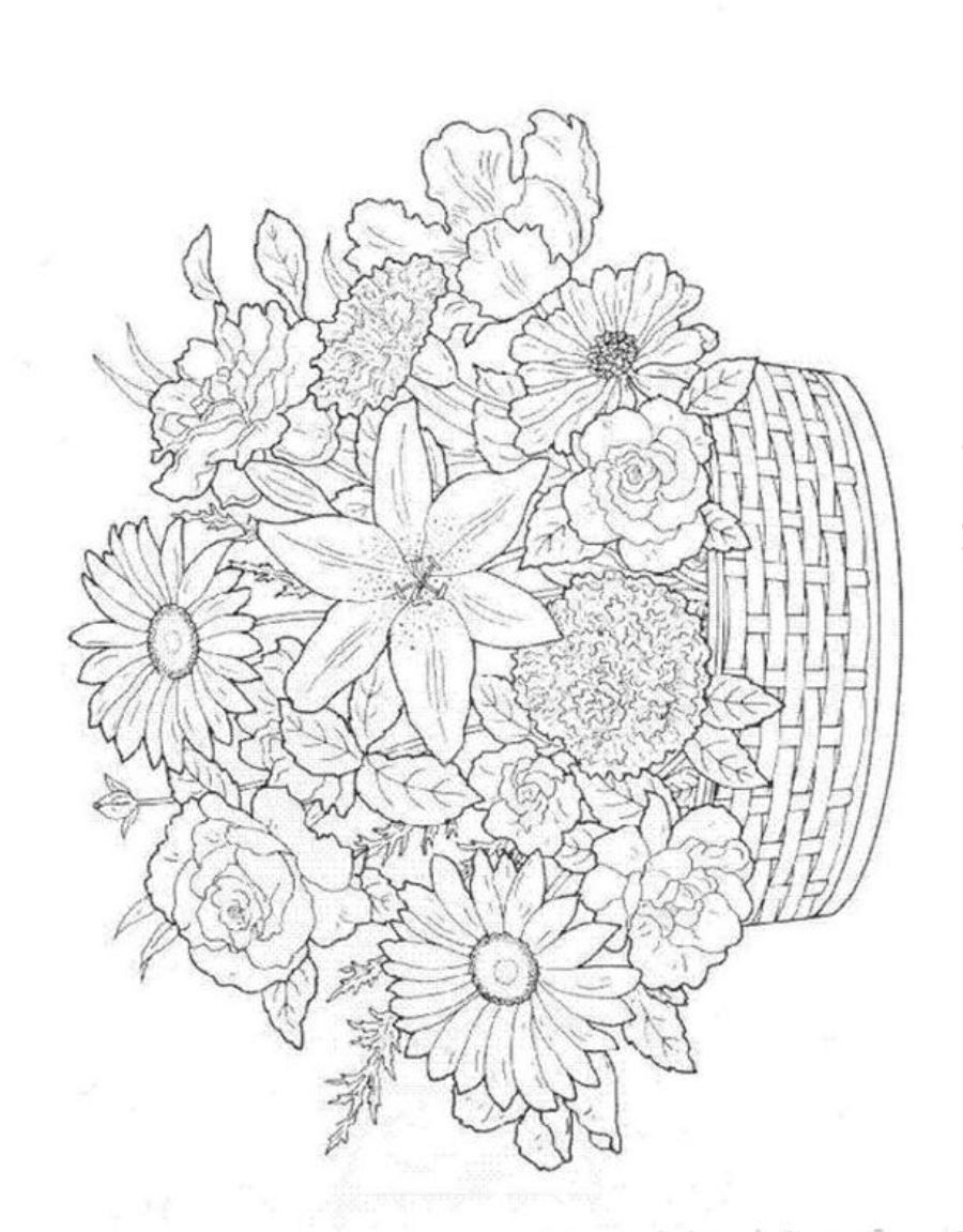 100+ Flower Coloring Pages for Adults 41