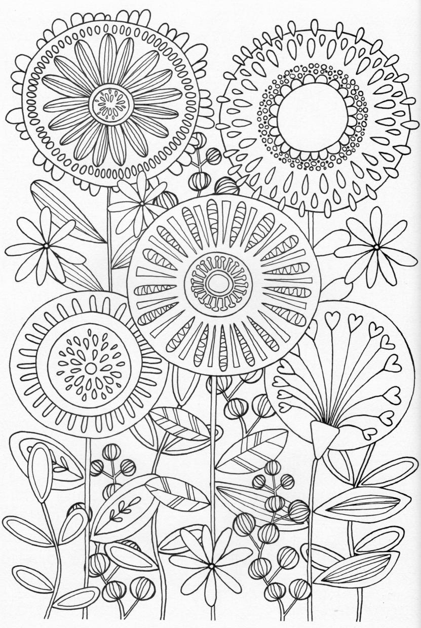 100+ Flower Coloring Pages for Adults 42