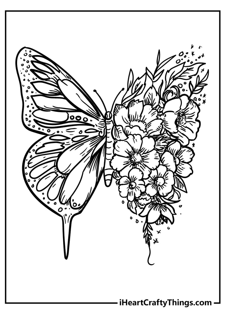 100+ Flower Coloring Pages for Adults 53