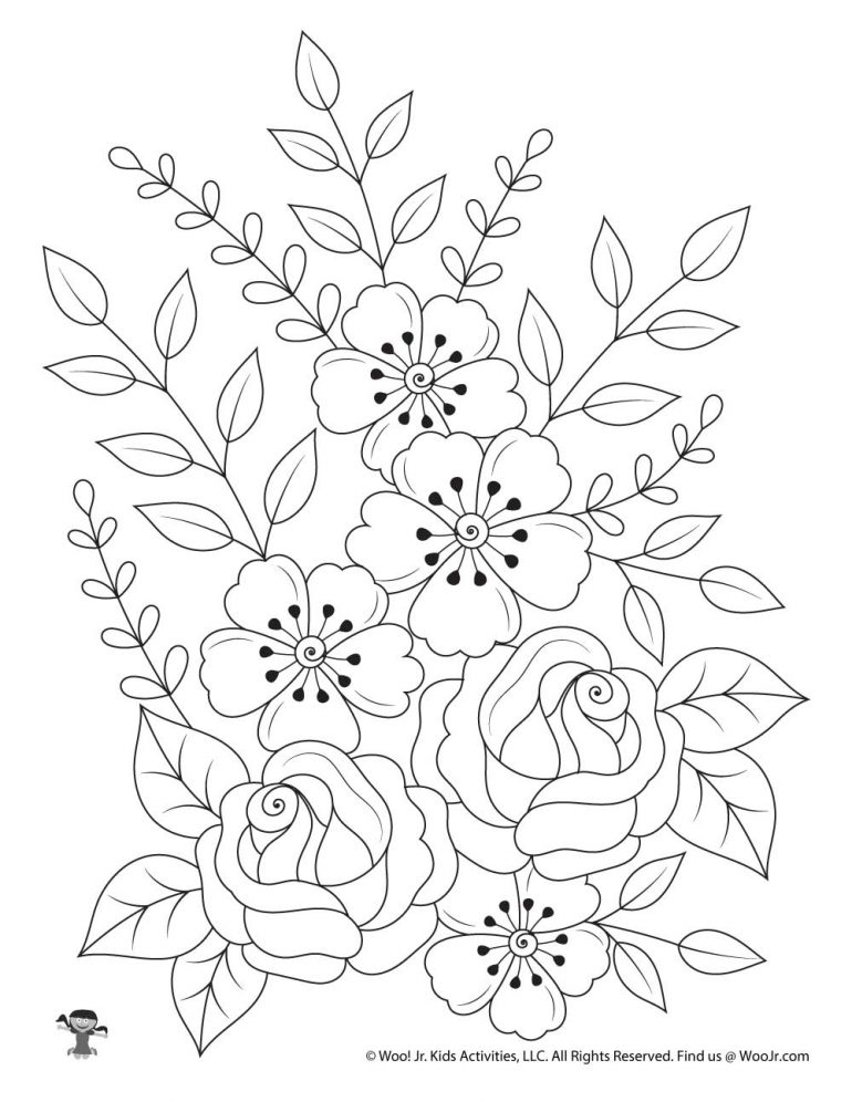 100+ Flower Coloring Pages for Adults 55