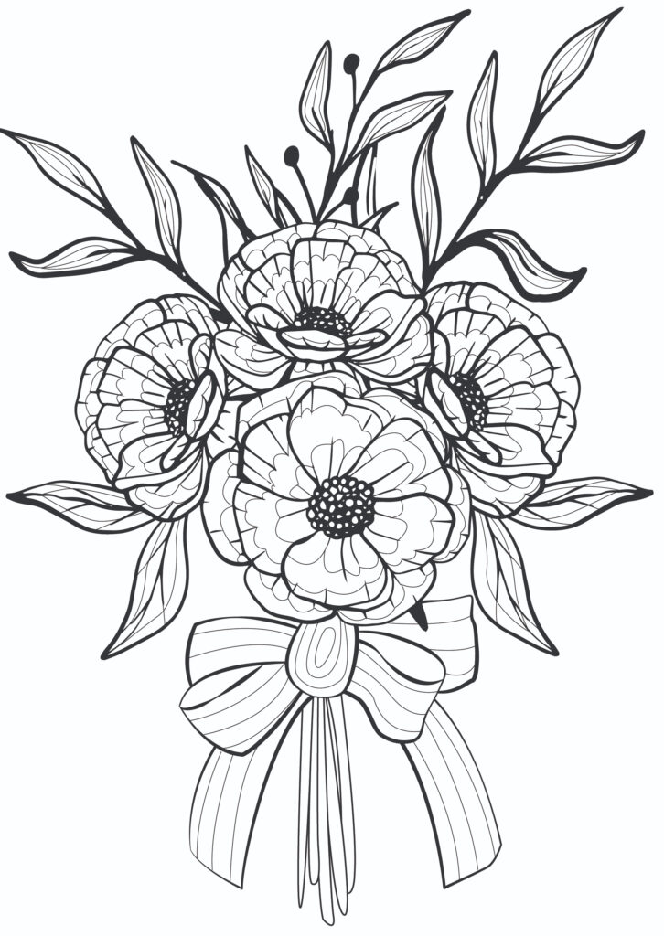 100+ Flower Coloring Pages for Adults 59