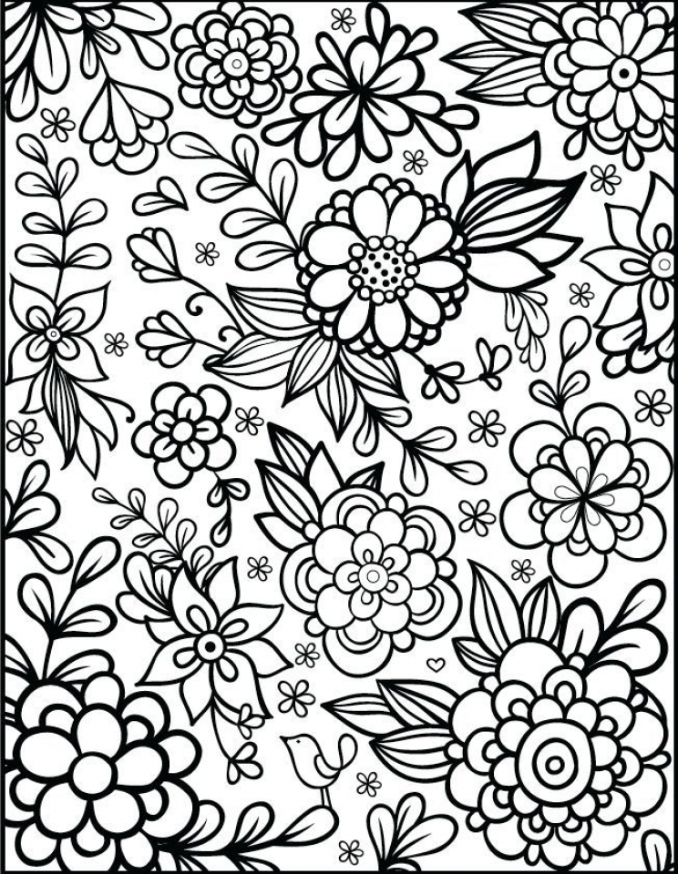 100+ Flower Coloring Pages for Adults 64