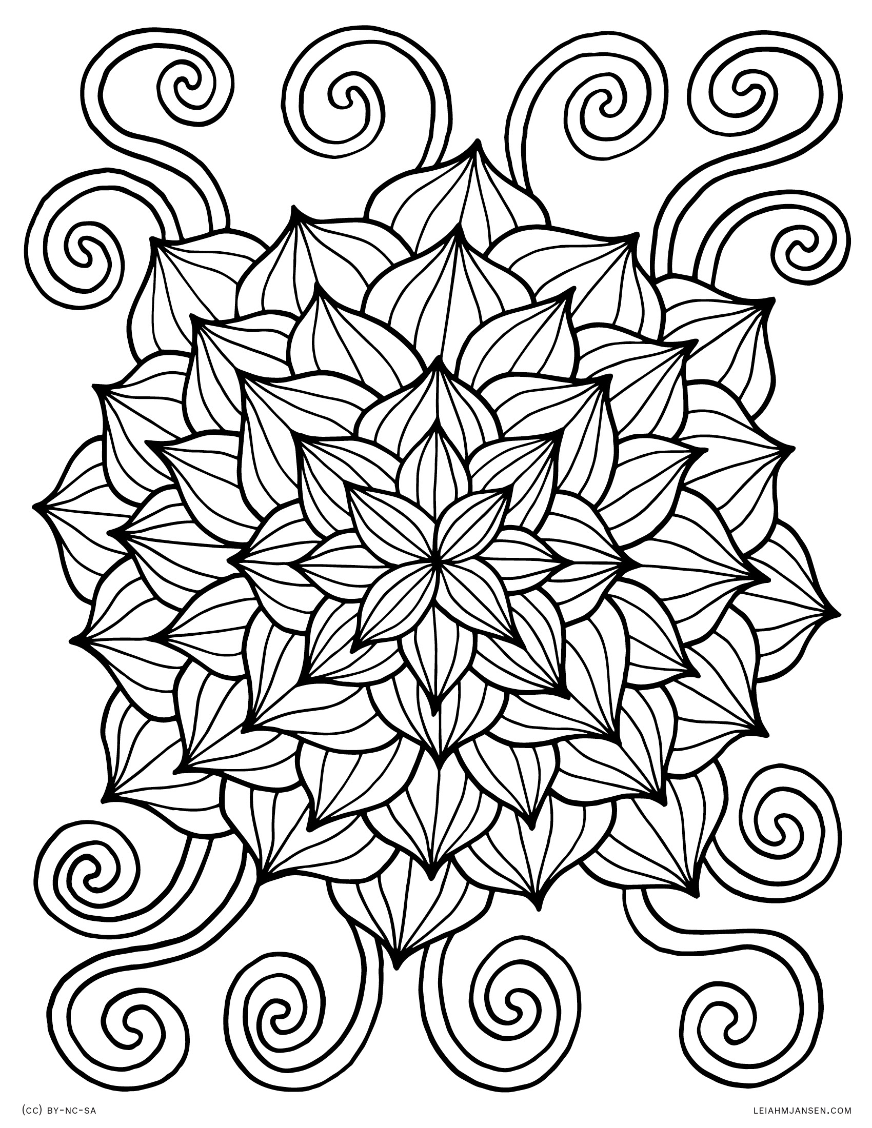 100+ Flower Coloring Pages for Adults 7