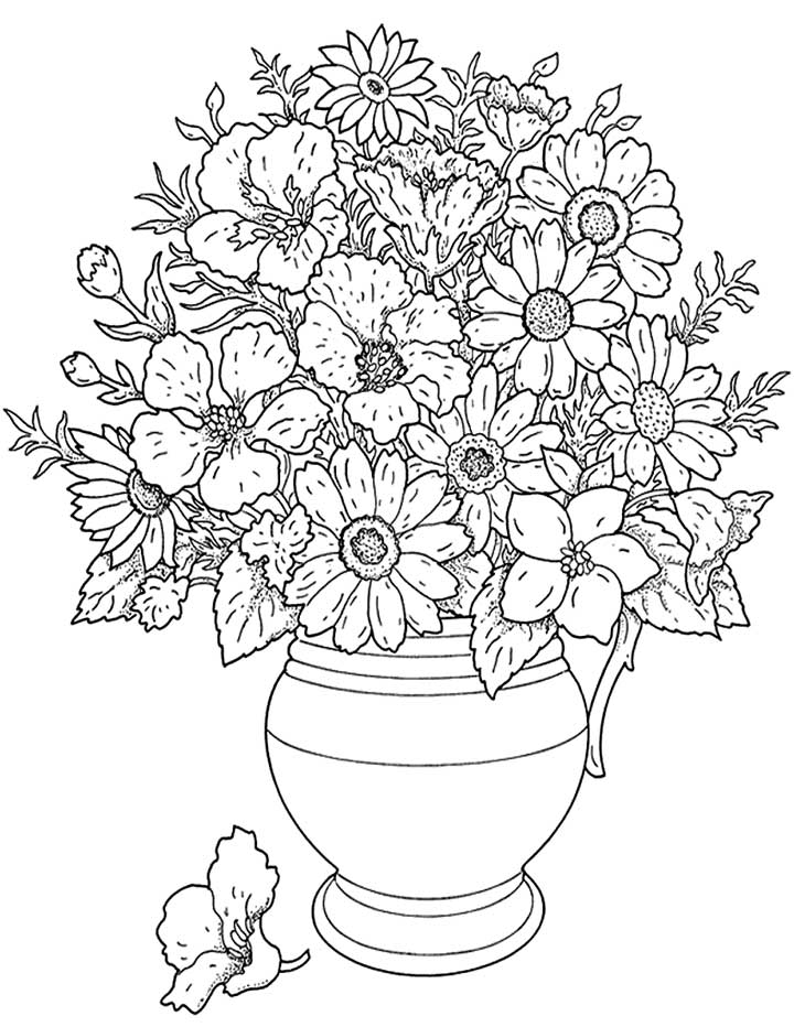 100+ Flower Coloring Pages for Adults 70