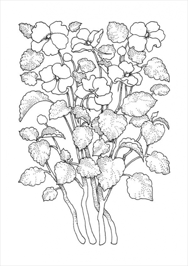 100+ Flower Coloring Pages for Adults 78