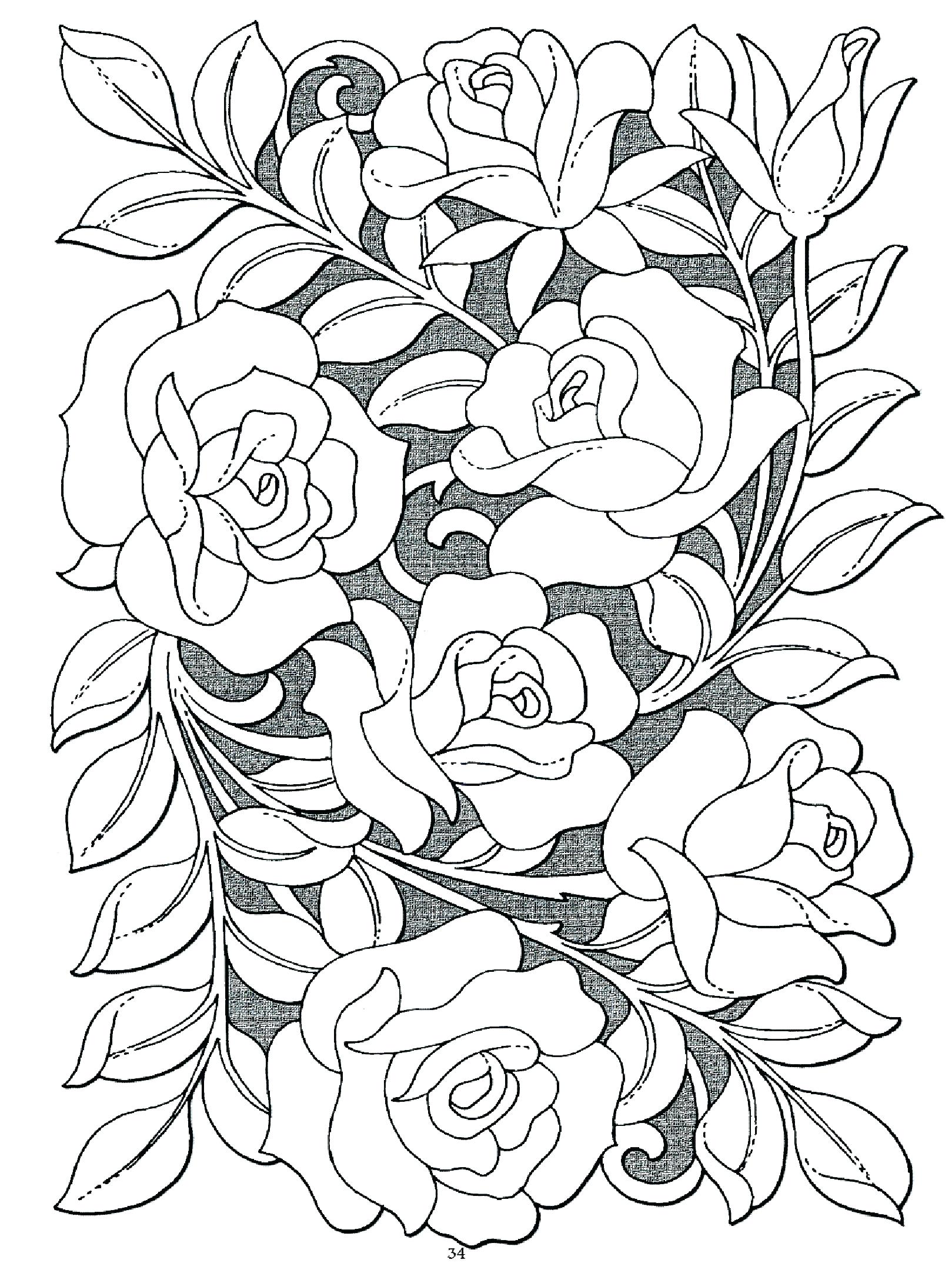 100+ Flower Coloring Pages for Adults 8