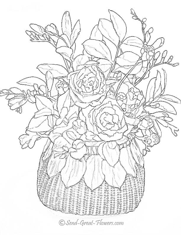 100+ Flower Coloring Pages for Adults 80