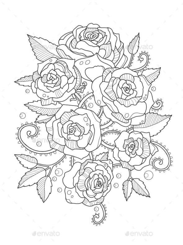 100+ Flower Coloring Pages for Adults 83