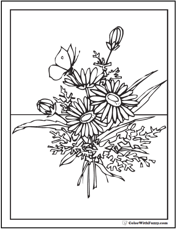 100+ Flower Coloring Pages for Adults 86