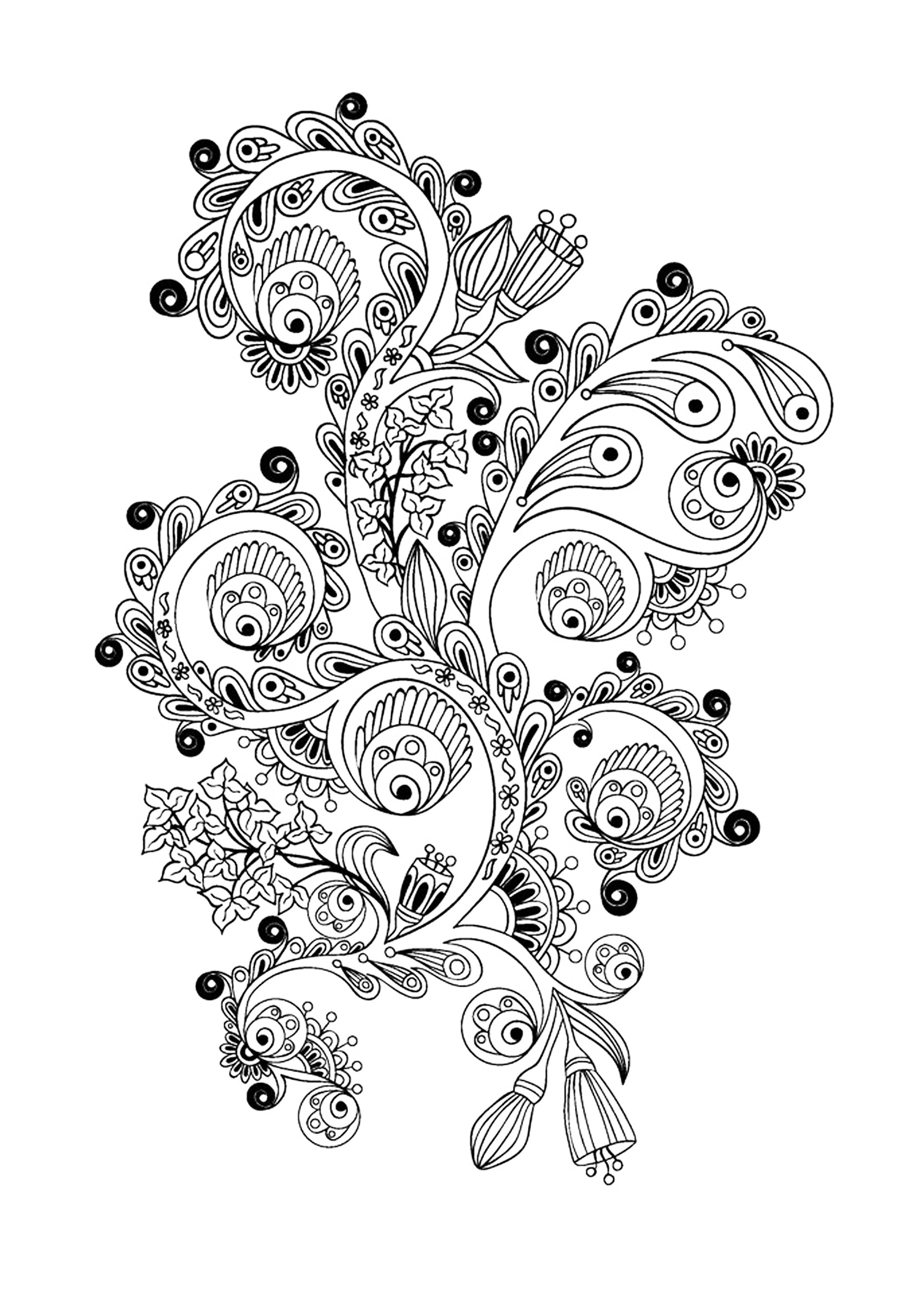 100+ Flower Coloring Pages for Adults 93