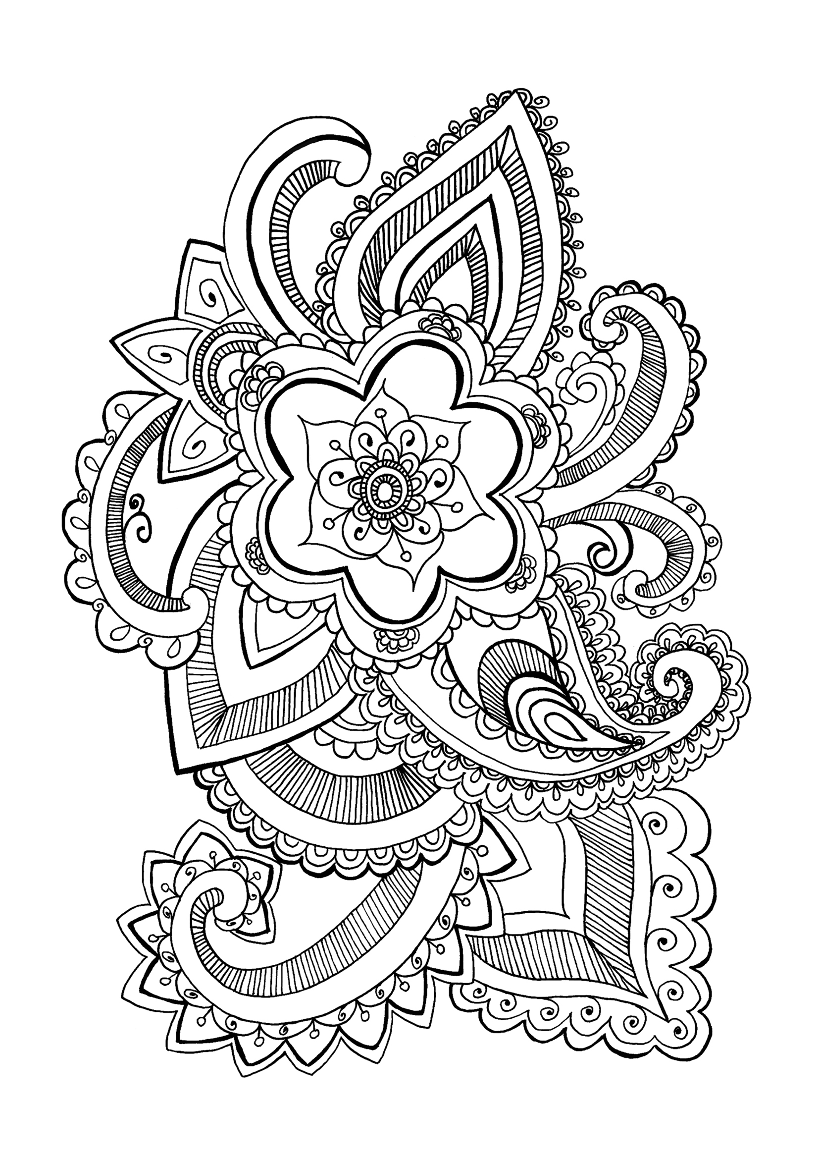 100+ Flower Coloring Pages for Adults 95