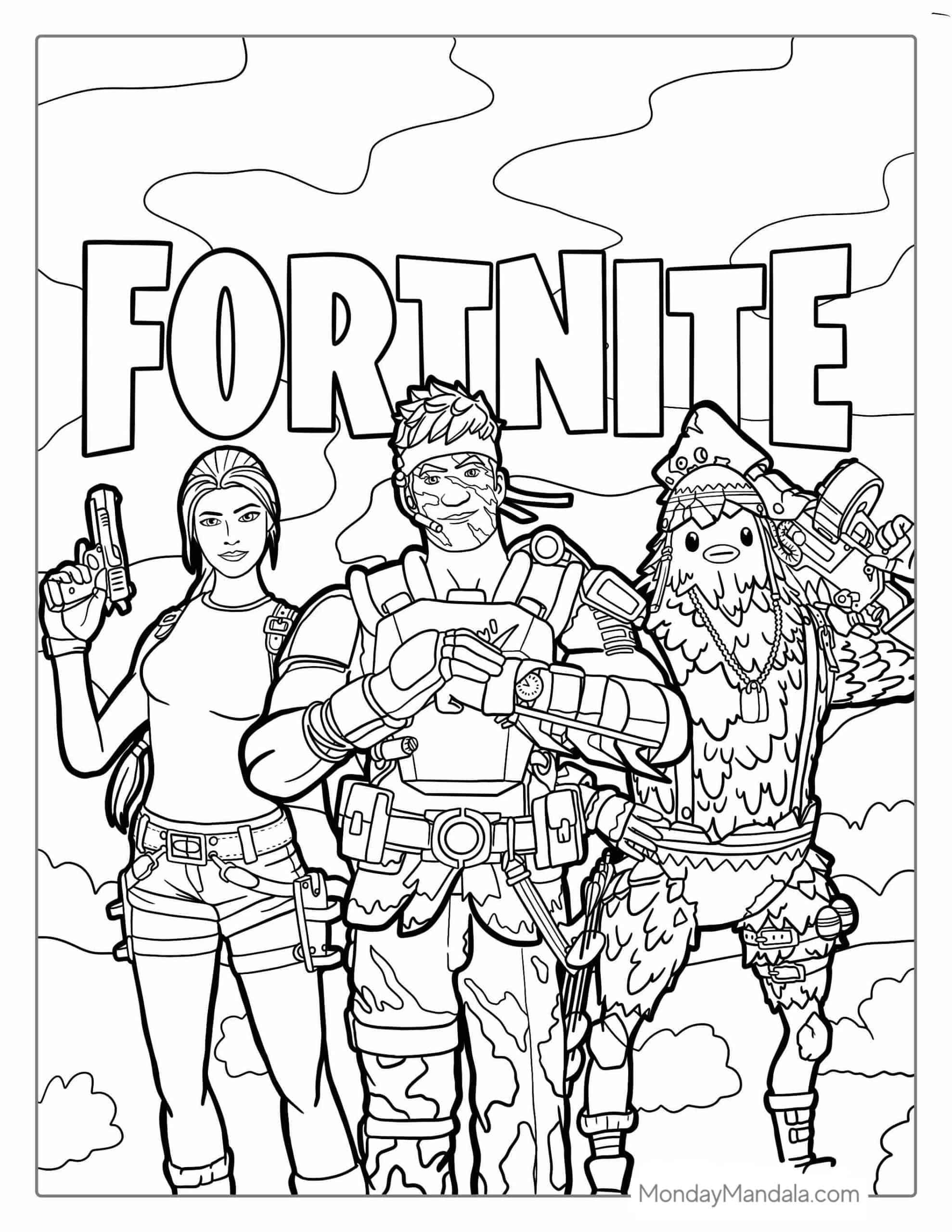 100+ Fortnite Coloring Pages for Gamers 27