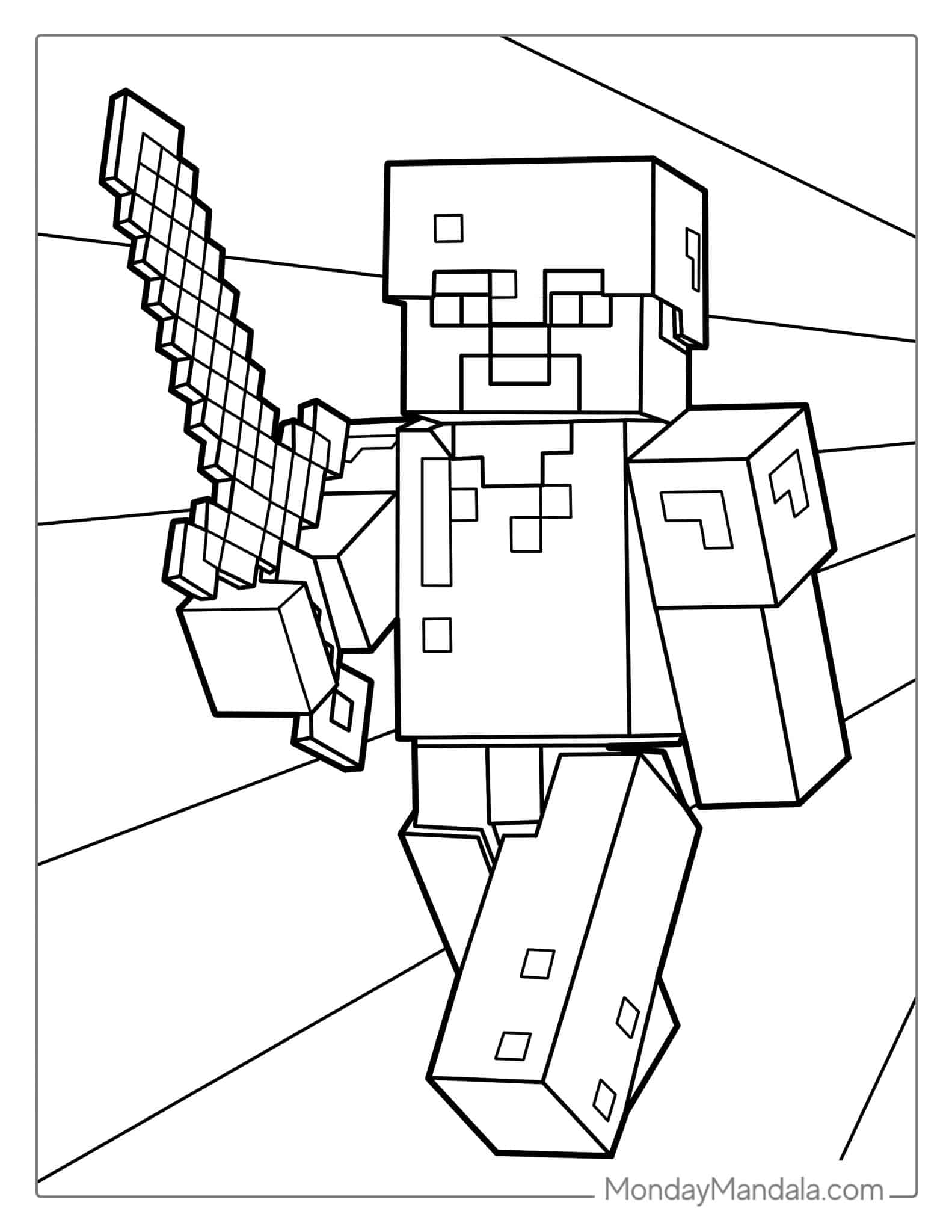 150+ Minecraft Coloring Pages 130