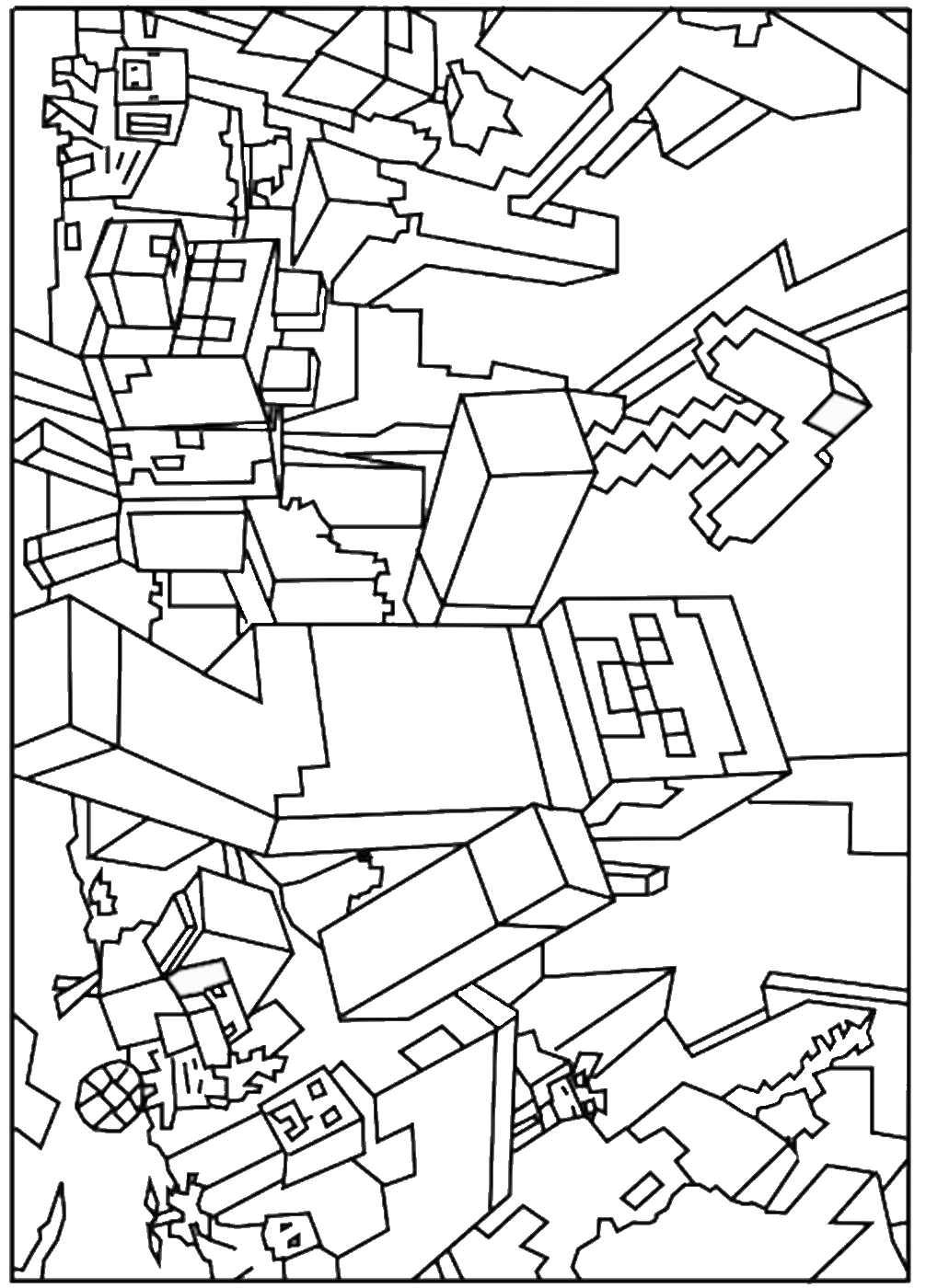 150+ Minecraft Coloring Pages 132