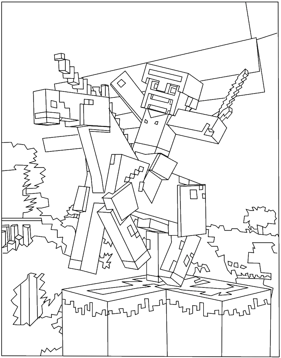 150+ Minecraft Coloring Pages 137