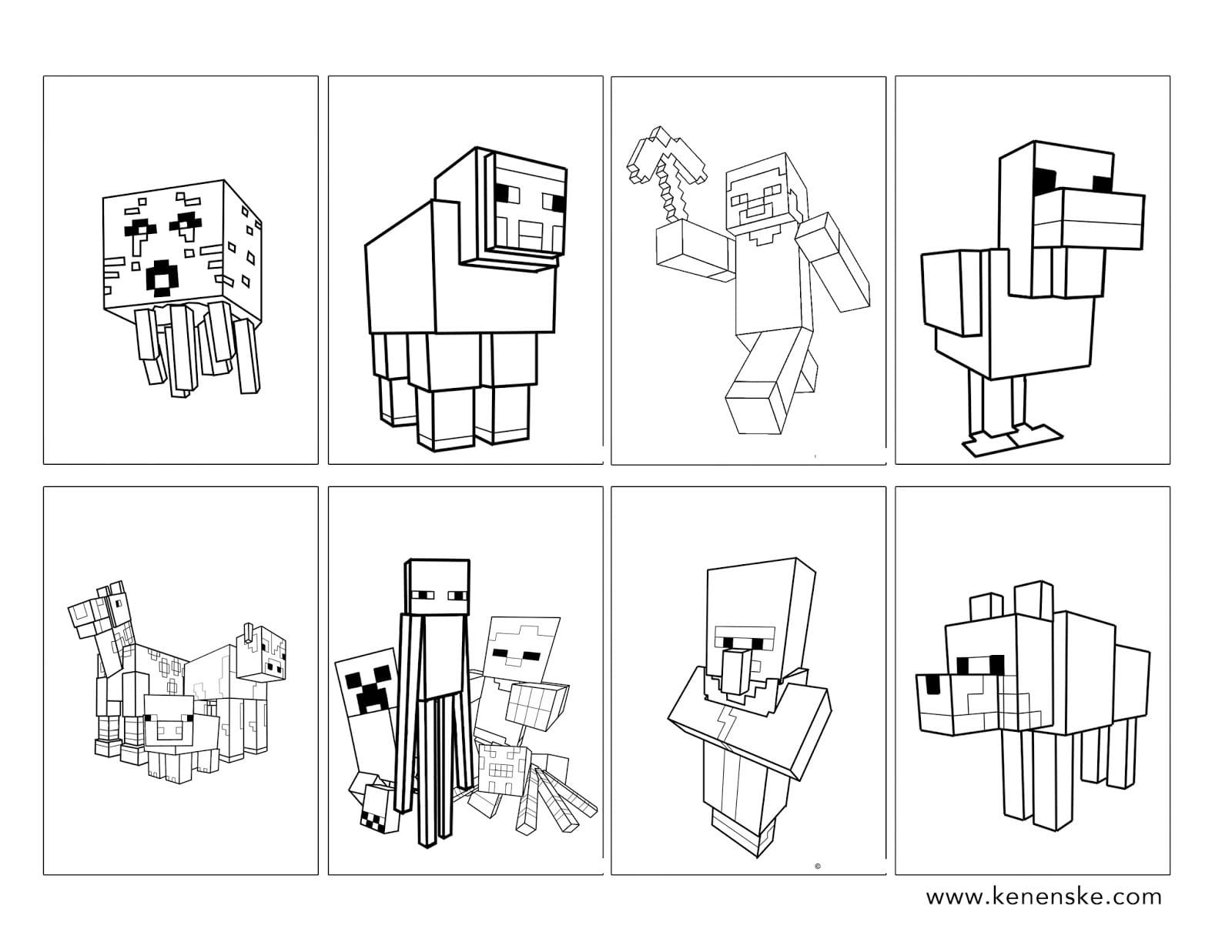 150+ Minecraft Coloring Pages 158