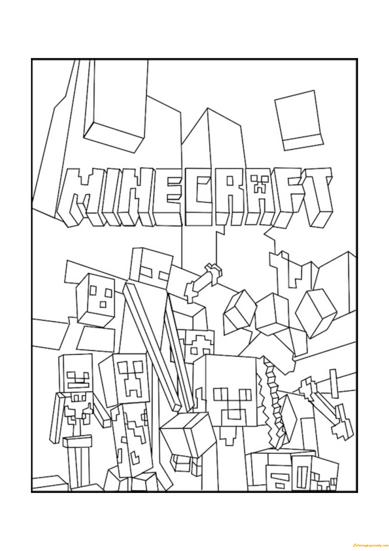 150+ Minecraft Coloring Pages 48