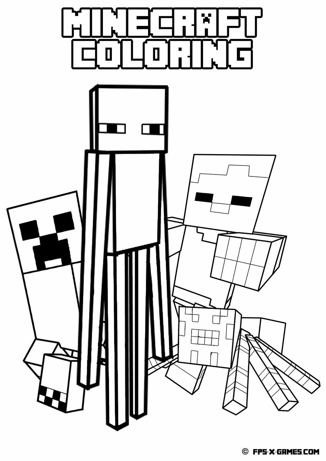 150+ Minecraft Coloring Pages 65