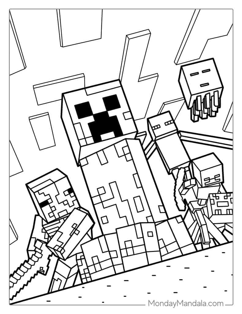 150+ Minecraft Coloring Pages 97