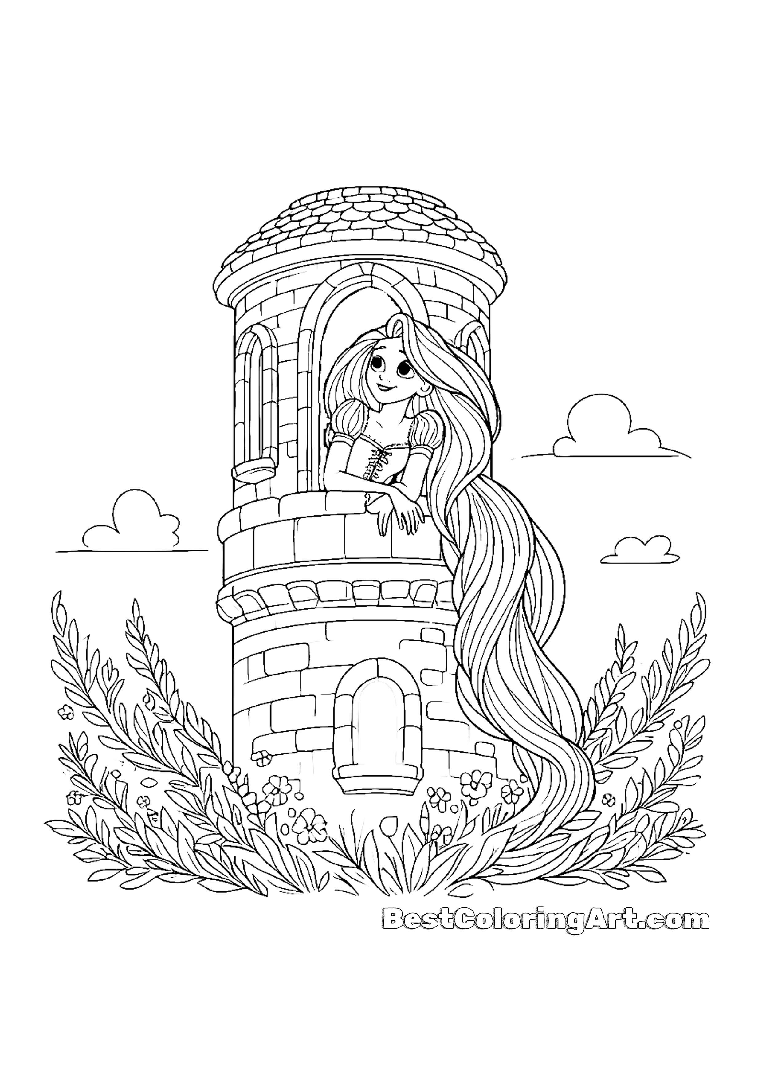 160+ Rapunzel Coloring Pages: Let Your Imagination Flow 1