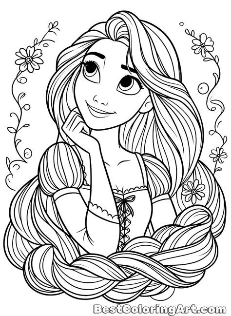 160+ Rapunzel Coloring Pages: Let Your Imagination Flow 135