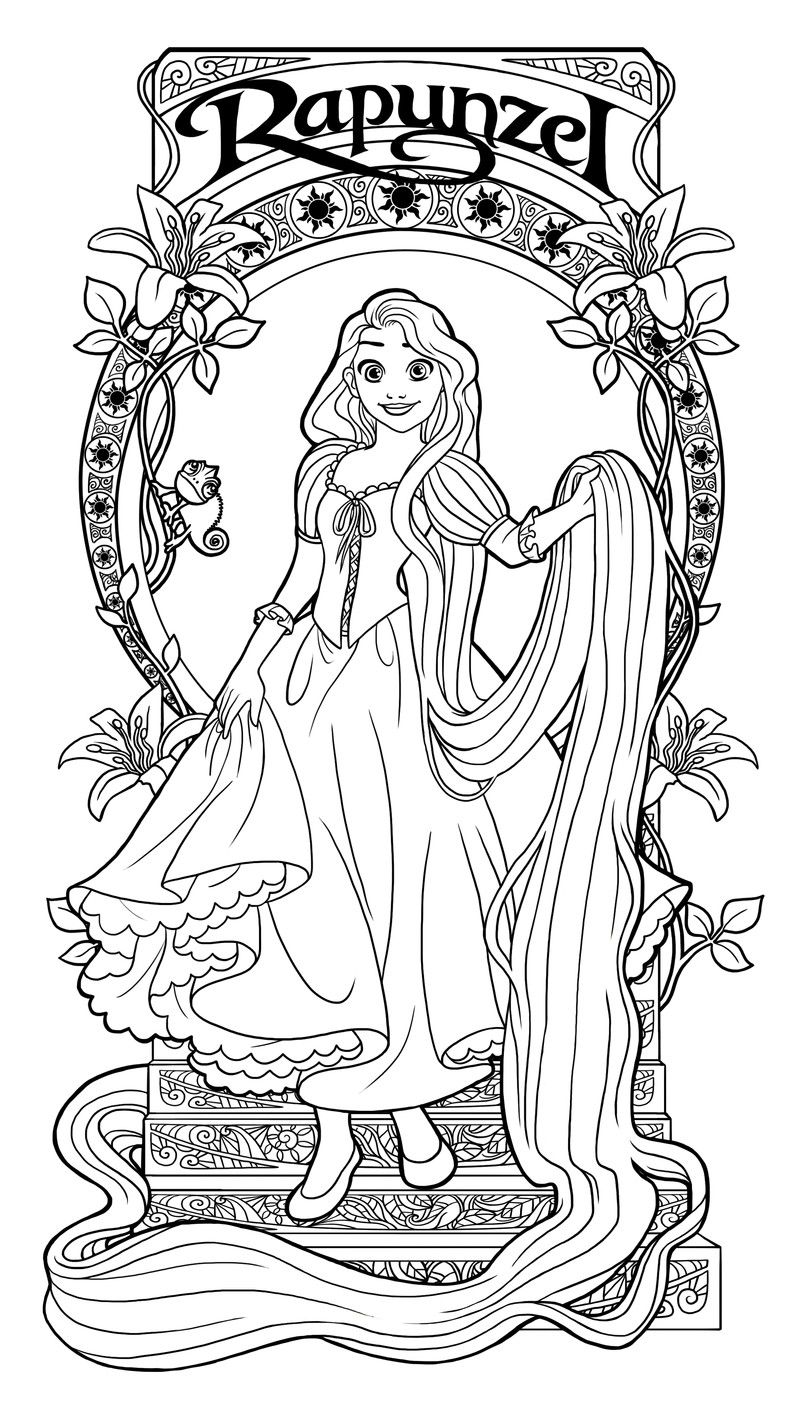 160+ Rapunzel Coloring Pages: Let Your Imagination Flow 36