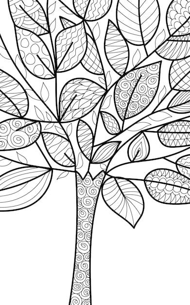 160 Tree Coloring Pages: Explore Nature's Palette 133