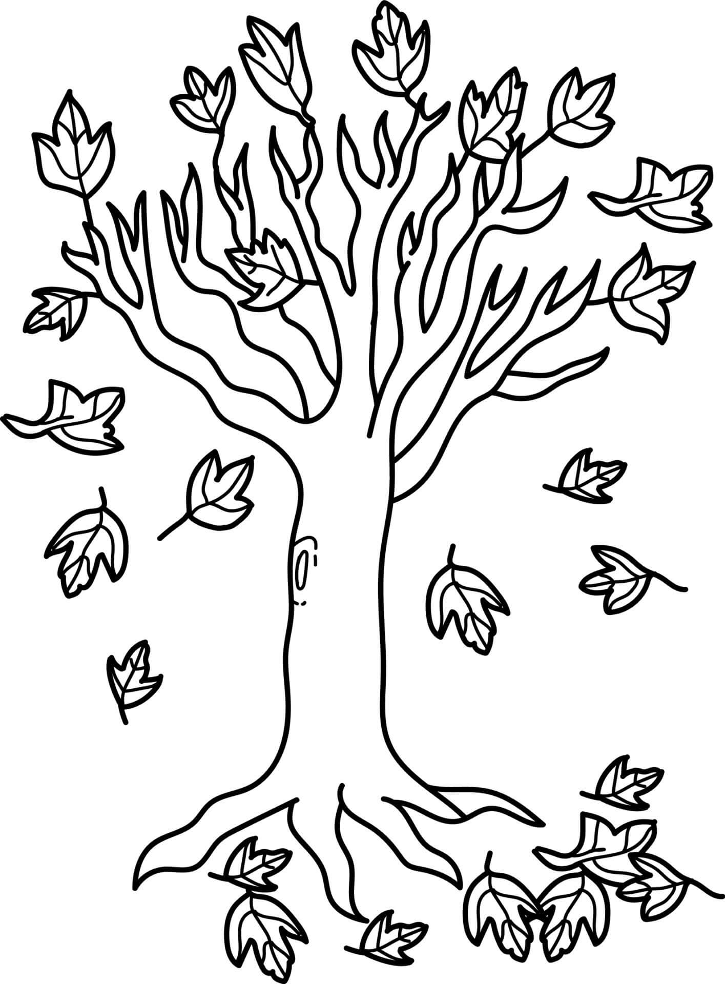 160 Tree Coloring Pages: Explore Nature's Palette 15